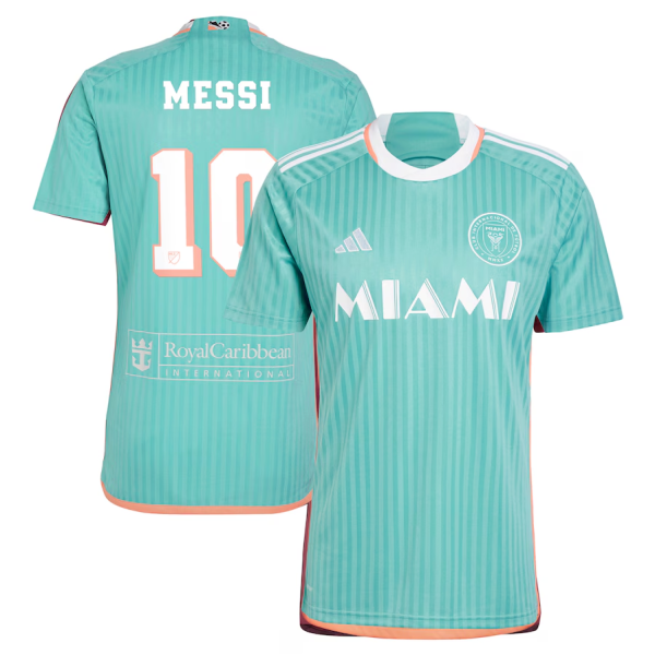 Men's Inter Miami CF Lionel Messi adidas Aqua 2024 Archive Replica Player Jersey