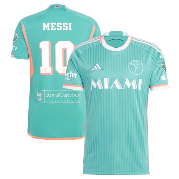 Men's Inter Miami CF Lionel Messi adidas Aqua 2024 Archive Authentic Jersey